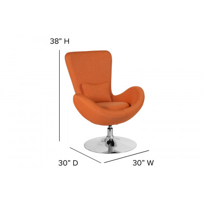 BLNK Egg Series Fabric Side Reception Chair - Orange