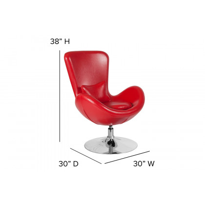 BLNK Egg Series LeatherSoft Side Reception Chair - Red