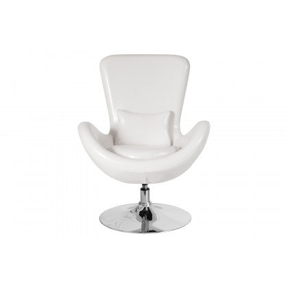 BLNK Egg Series LeatherSoft Side Reception Chair - White