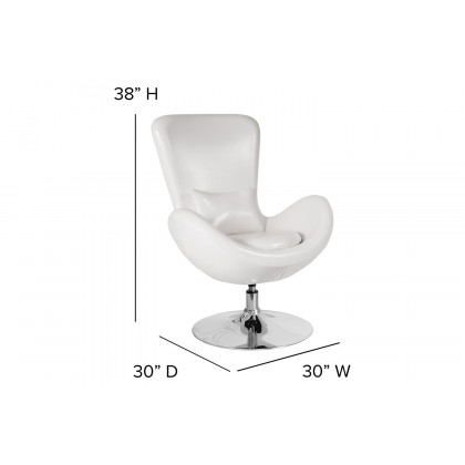 BLNK Egg Series LeatherSoft Side Reception Chair - White