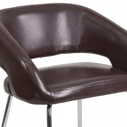 BLNK Fusion Series LeatherSoft Side Reception Chair - Brown