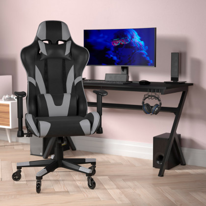 BLNK - X20 Gaming Racing Office Computer PC Adjustable Chair with Reclining Back and Transparent Roller Wheels