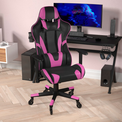 BLNK - X20 Gaming Racing Office Computer PC Adjustable Chair with Reclining Back and Transparent Roller Wheels