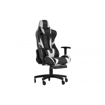 BLNK X30 Gaming Racing Computer Chair with Reclining Back, Slide-Out Footrest, and Transparent Roller Wheels - Black