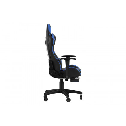 BLNK X30 Gaming Racing Computer Chair with Reclining Back, Slide-Out Footrest, and Transparent Roller Wheels - Blue