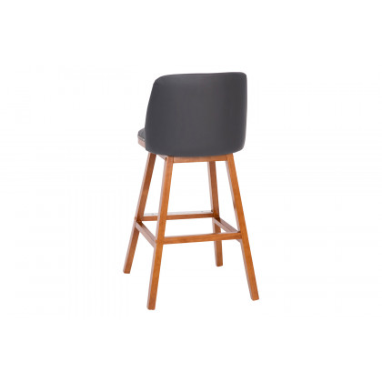 BLNK Julia LeatherSoft Transitional Upholstered Bar Stools with Silver Nailhead Trim and Walnut Finish Solid Wood Frames Set of 2 - Gray