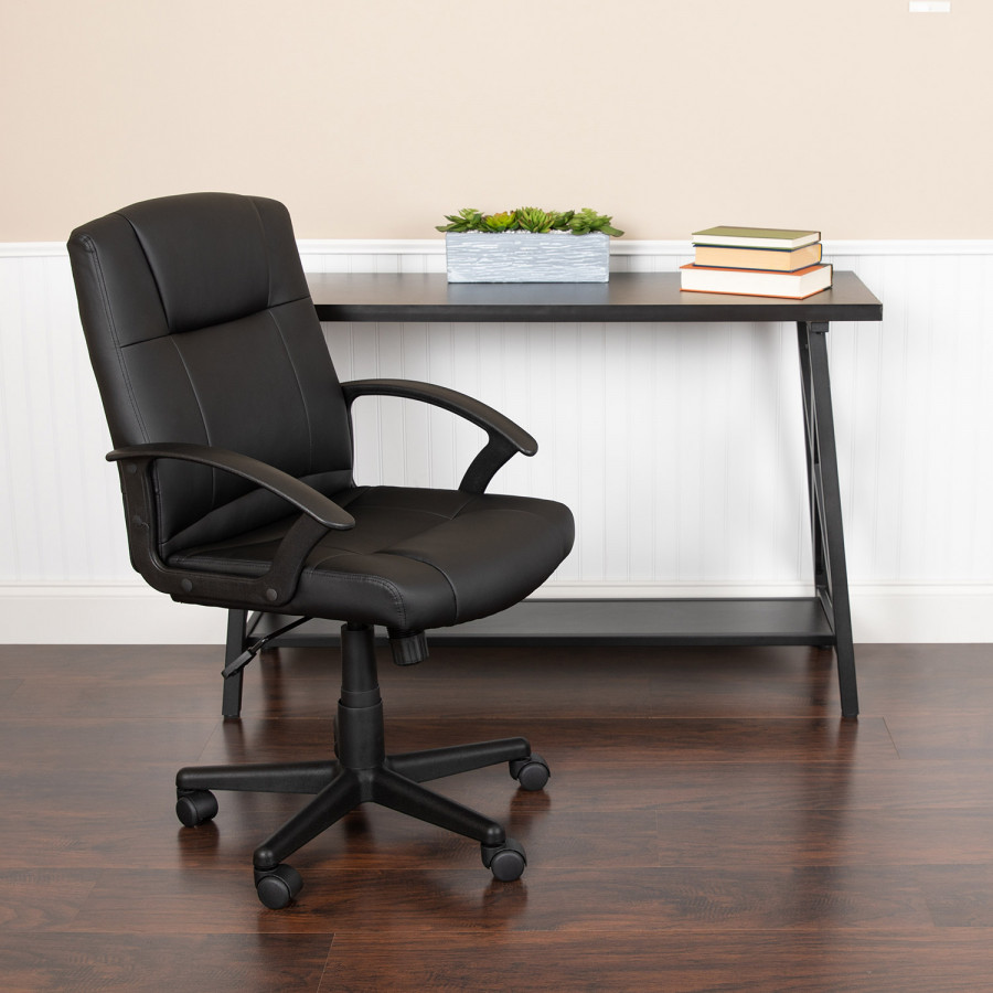 BLNK - Coffman Flash Fundamentals LeatherSoft Mid-Back Padded Task Office Chair with Arms, BIFMA Certified