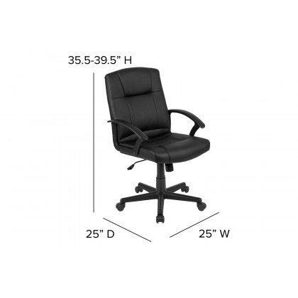 BLNK - Coffman Flash Fundamentals LeatherSoft Mid-Back Padded Task Office Chair with Arms, BIFMA Certified