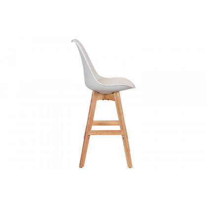 BLNK Dana Commercial LeatherSoft Modern Counter Stools with Plastic Backrest and Padded Seat Set of 2 - White