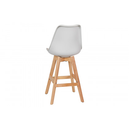 BLNK Dana Commercial LeatherSoft Modern Counter Stools with Plastic Backrest and Padded Seat Set of 2 - White