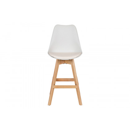 BLNK Dana Commercial LeatherSoft Modern Counter Stools with Plastic Backrest and Padded Seat Set of 2 - White