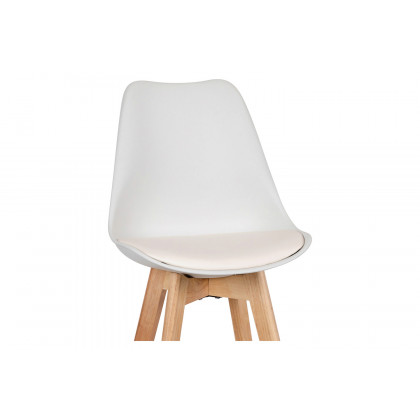 BLNK Dana Commercial LeatherSoft Modern Counter Stools with Plastic Backrest and Padded Seat Set of 2 - White
