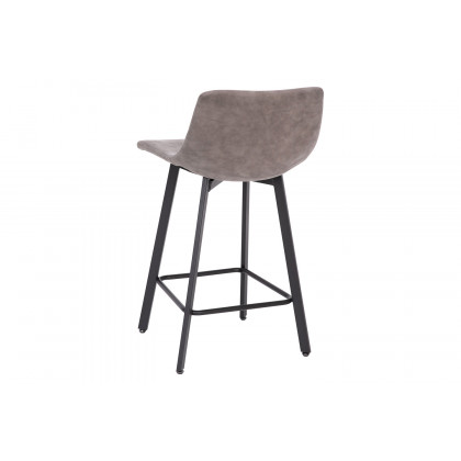 BLNK Caleb Commercial LeatherSoft Armless Counter Height Stools with Footrests with Black Matte Metal Frames Set of 2 - Gray