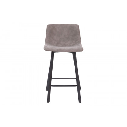 BLNK Caleb Commercial LeatherSoft Armless Counter Height Stools with Footrests with Black Matte Metal Frames Set of 2 - Gray