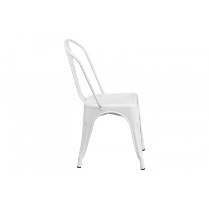 BLNK Perry Commercial Metal Indoor-Outdoor Stackable Chair - White