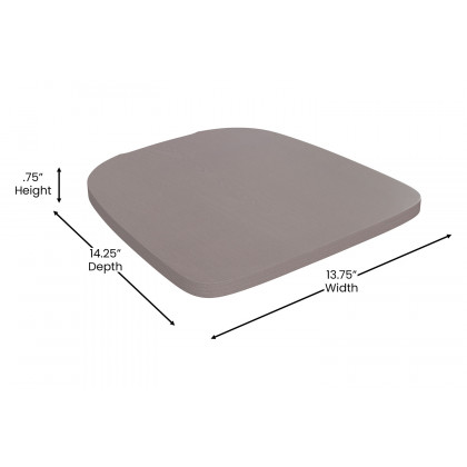 BLNK Luna Commercial Metal Indoor-Outdoor Chair with Arms with Gray Poly Resin Wood Seat - White