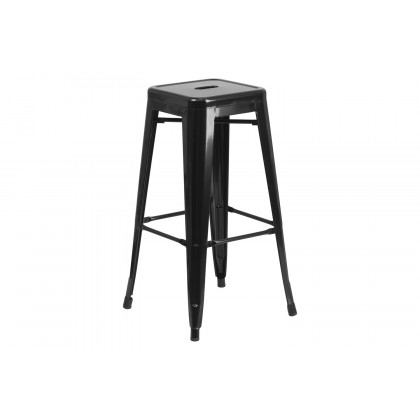 BLNK - Kai Commercial Metal Backless Indoor-Outdoor Bar Stool with Square Seat