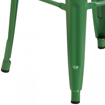 BLNK Kai Commercial Metal Backless Indoor-Outdoor Bar Stool with Square Seat - Green