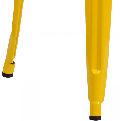 BLNK Kai Commercial Metal Backless Indoor-Outdoor Bar Stool with Square Seat - Yellow