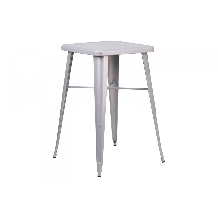 BLNK - Aaron Commercial Square Metal Indoor-Outdoor Bar Height Table