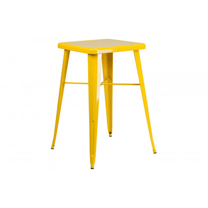 BLNK - Aaron Commercial Square Metal Indoor-Outdoor Bar Height Table