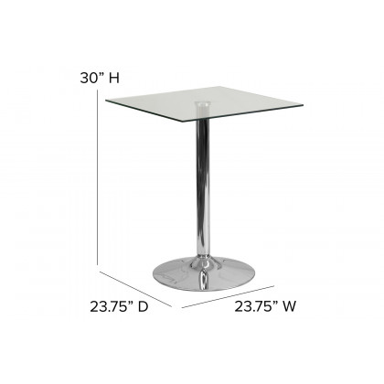 BLNK - Fredrick Square Glass Table with Chrome Base