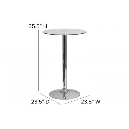 BLNK - Kenneth Round Glass Table with Chrome Base