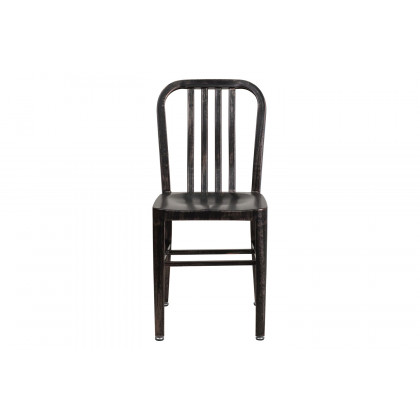 BLNK Gael Commercial Metal Indoor-Outdoor Chair - Black/Antique Gold