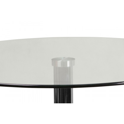 BLNK Hills Round Glass Table with Chrome Base - 31.5"D x 29"H