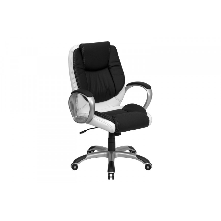 BLNK - LeatherSoft Mid-Back Executive Swivel Office Chair with Arms