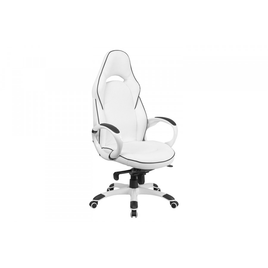 BLNK - Vinyl High Back Executive Swivel Office Chair with Black Trim and Arms