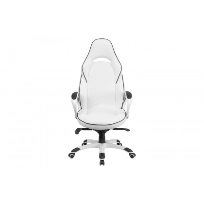BLNK - Vinyl High Back Executive Swivel Office Chair with Black Trim and Arms