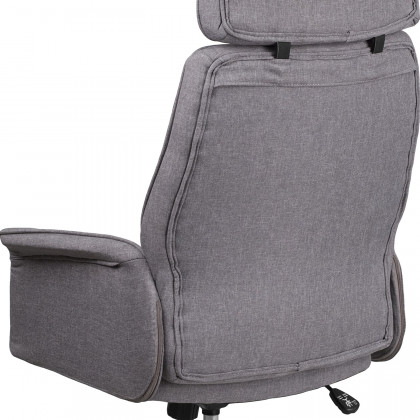 BLNK - Fabric High Back Executive Swivel Office Chair with Chrome Base and Fully Upholstered Arms