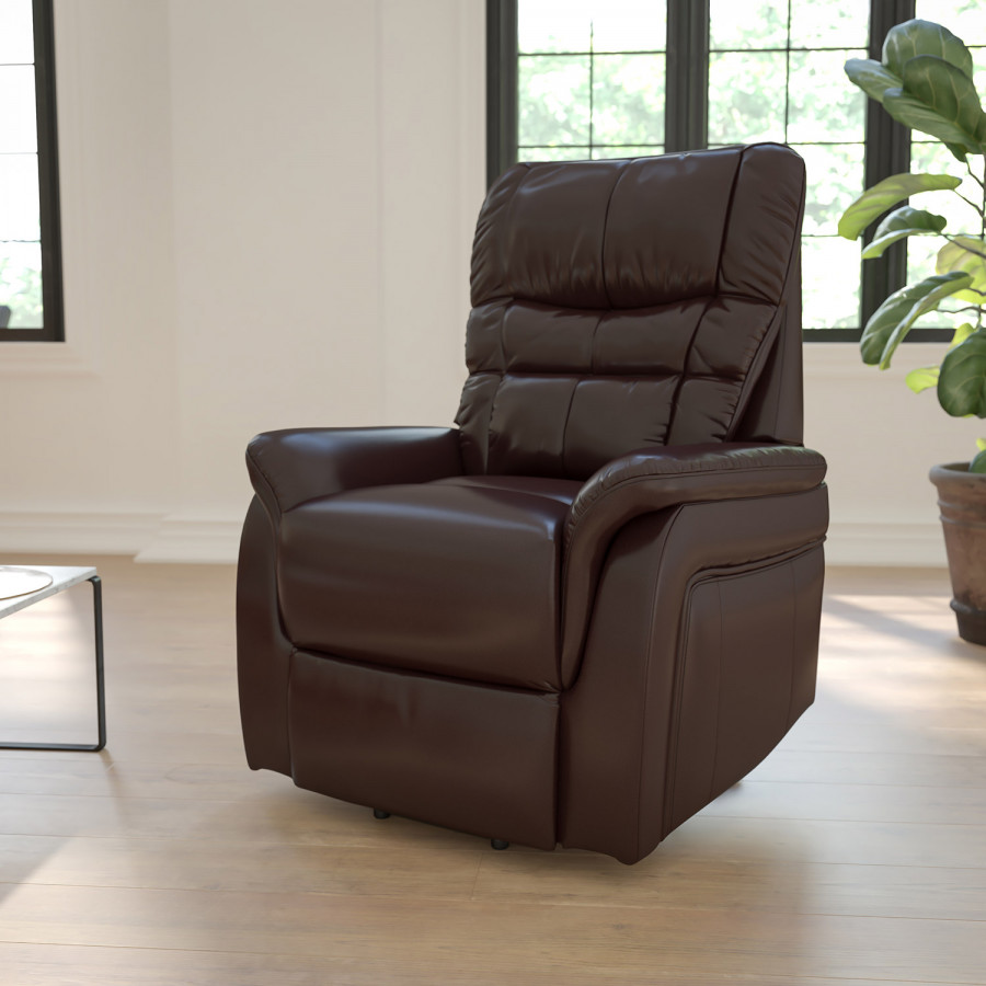 BLNK HERCULES Series LeatherSoft Remote Powered Lift Recliner for Elderly - Brown