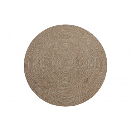 BLNK - Kelsey Round Braided Design Natural Jute and Polyester Blend Indoor Area Rug