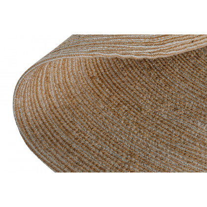 BLNK - Kelsey Round Braided Design Natural Jute and Polyester Blend Indoor Area Rug