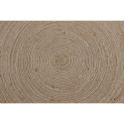 BLNK - Kelsey Round Braided Design Natural Jute and Polyester Blend Indoor Area Rug
