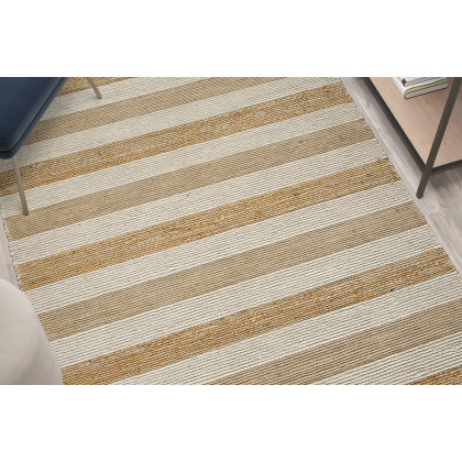 BLNK - Mariah Hand Woven Striped Jute Blend Area Rug in Natural Tones