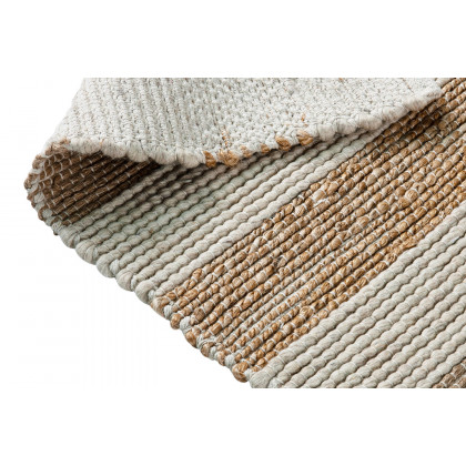 BLNK - Mariah Hand Woven Striped Jute Blend Area Rug in Natural Tones
