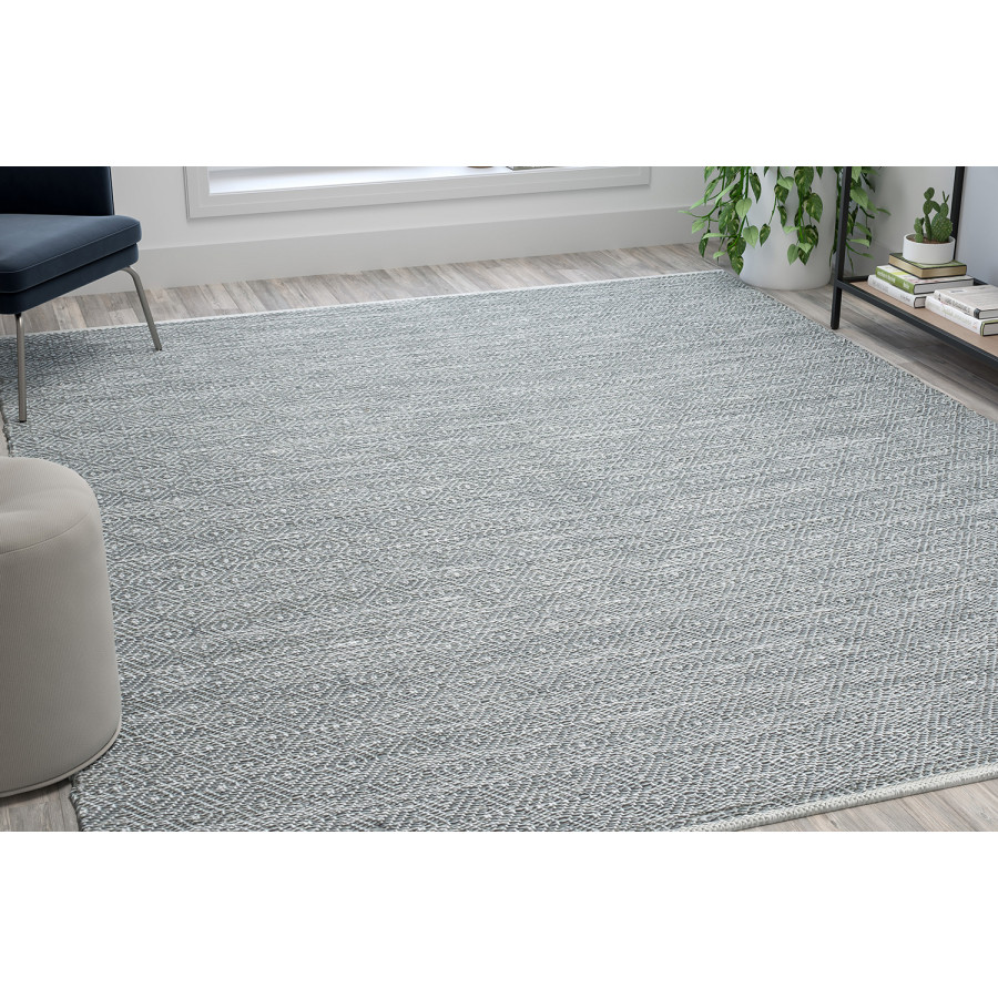 BLNK Abbott Hand Woven Indoor-Outdoor Diamond Pattern Area Rug - Gray, 8'W x 10'L