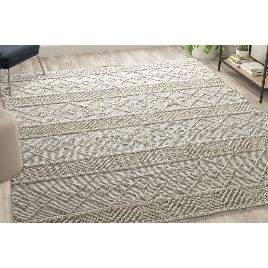 BLNK Melissa Geometric Hand Woven Area Rug - Ivory, 8'W x 10'L