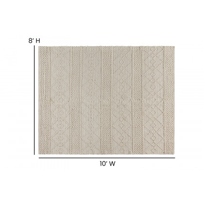 BLNK Melissa Geometric Hand Woven Area Rug - Ivory, 8'W x 10'L