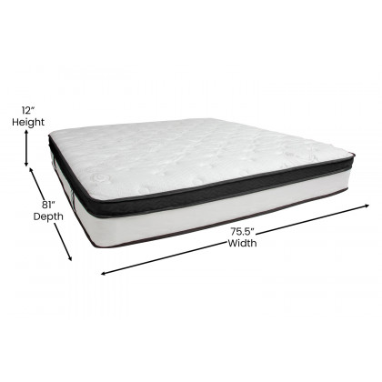 BLNK Capri Comfortable Sleep Memory Foam and Pocket Spring Mattress - King Size