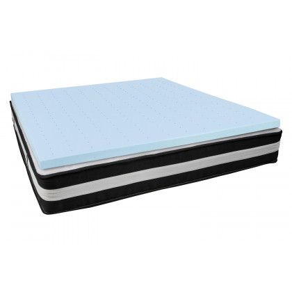 BLNK Capri Comfortable Sleep 12" Foam Pocket Spring Mattress and 3" Gel Memory Foam Topper Bundle - King Size