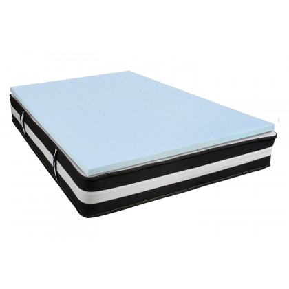 BLNK Capri Comfortable Sleep 12" Foam Pocket Spring Mattress and 3" Gel Memory Foam Topper Bundle - Queen Size