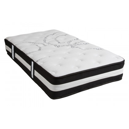 BLNK Capri Comfortable Sleep 12" Foam Pocket Spring Mattress and 3" Gel Memory Foam Topper Bundle - Twin Size