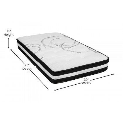 BLNK Capri Comfortable Sleep 10" Hybrid Pocket Spring Mattress - Twin Size