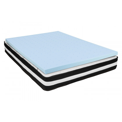 BLNK Capri Comfortable Sleep 10" Foam Pocket Spring Mattress and 3" Gel Memory Foam Topper Bundle - Full Size