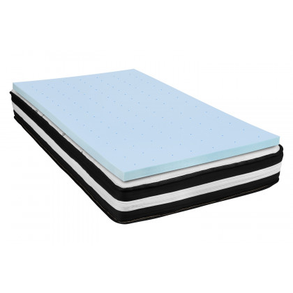 BLNK Capri Comfortable Sleep 10" Foam Pocket Spring Mattress and 3" Gel Memory Foam Topper Bundle - Twin Size