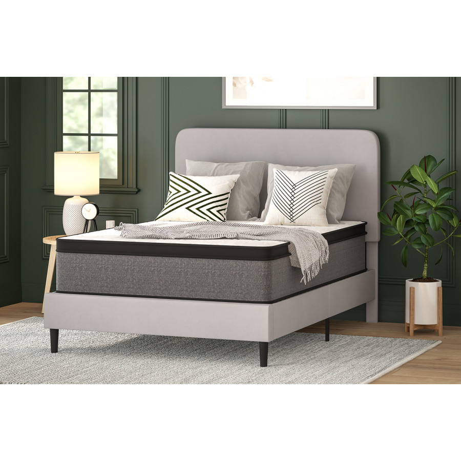 BLNK Capri Comfortable Sleep Euro Pillow Top 13" Hybrid Pocket Spring Mattress - Full Size